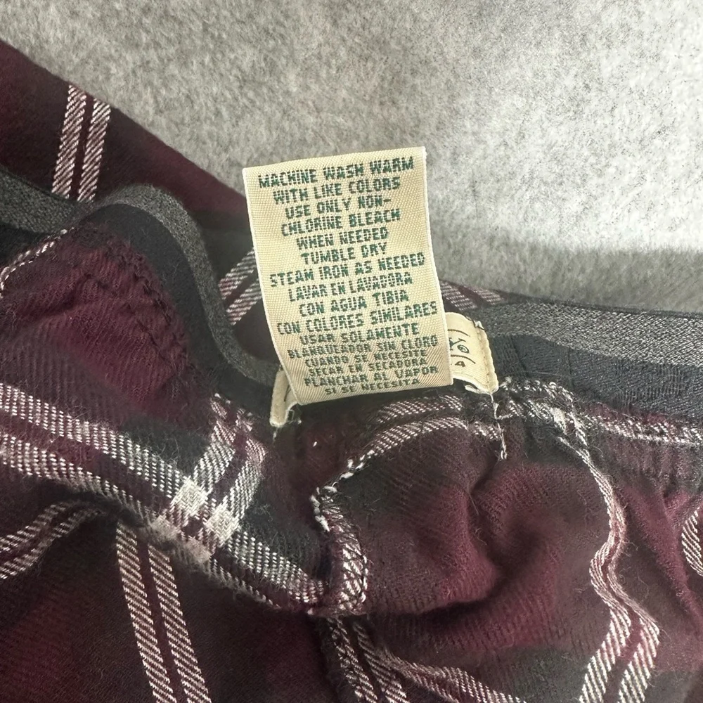 St. John's Bay Mens XL Lounge Pajama Pants Burgundy/White Plaid Elastic Waist - Picture 10 of 13